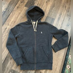 Polo by Ralph Lauren Mens Dark Gray Zip-Up Hoodie